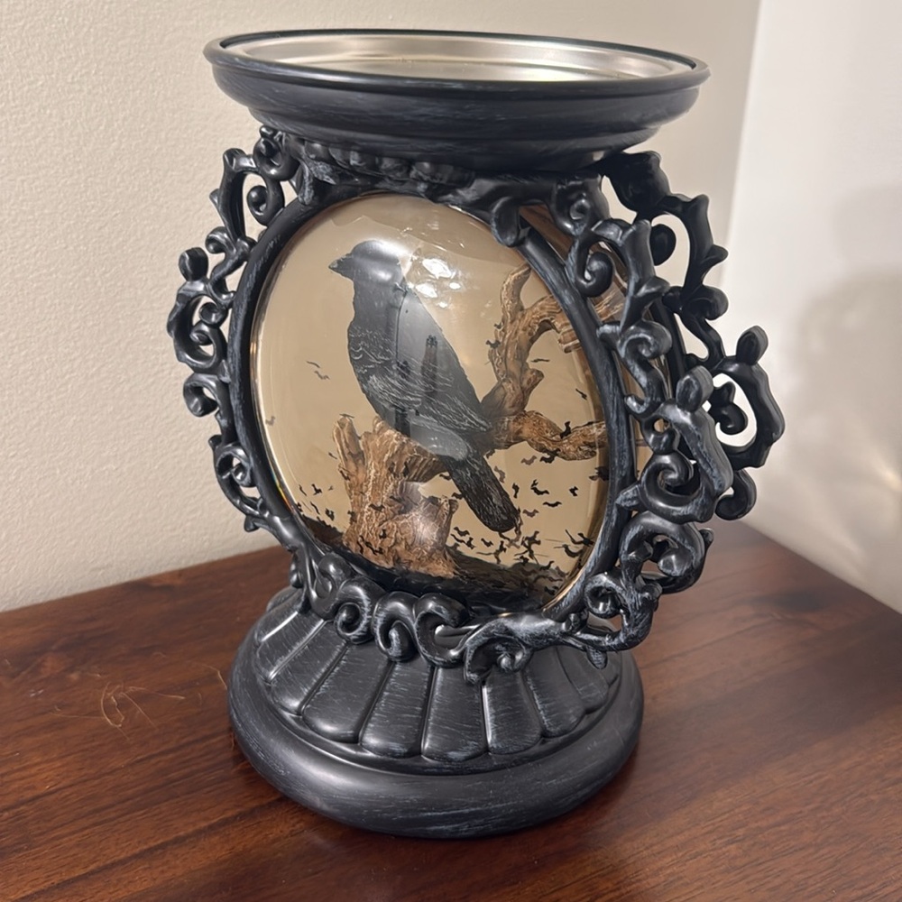 Bath & Body Works Halloween 2022 Raven Water Globe Musical Candle Holder - Picture 6 of 9